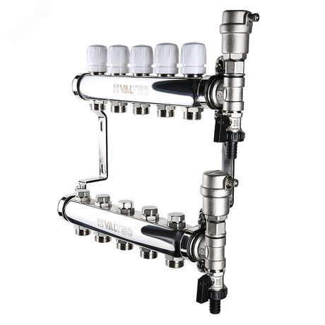 Коллекторная группа 1' х 7 выходов евроконус 3/4' из нержавеющей стали - VTc.588.EMNX.0607 VALTEC IV588M607X