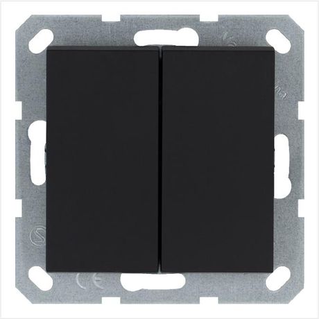 Переключатель перекрестный 2-кл. 10А IP20 механизм черн. матов. soft touch Jasmart G3014PB