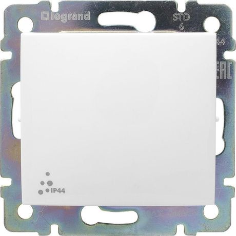 Выключатель 1-клавишный 10А IP44 безвинтовое крепление белый VALENA - 774201 Legrand