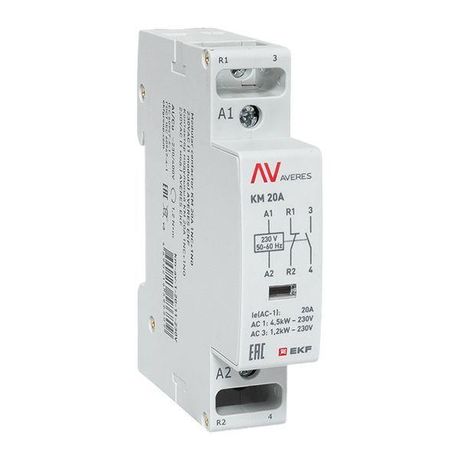 Контактор модульный КМ 20А 1NC+1NO 230VAC (1 мод.) AVERES | km-av-1-20-11-230V EKF