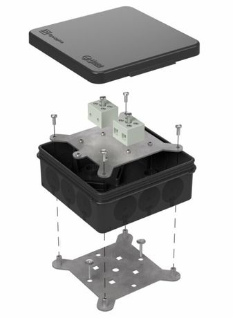 Коробка огнестойкая для о/п двухкомпонентная 60-0303-9005-FR6.0-4 Е15-Е120 100х100х40 IP66 4p, 6.0 мм.кв. черная| | Промрукав Строитель