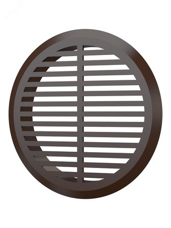 Решетка переточная круглая D50 с фланцем D45, комплект из 4 шт, цвет Коричневый - 05ДП 1/4 кор ЭРА 23663