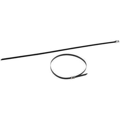 Стяжка кабельная (хомут) стальная AISI 304 с полимерным покрытием NO-225-256 4.6 х 200 мм 10 шт - Б0066316 ЭРА