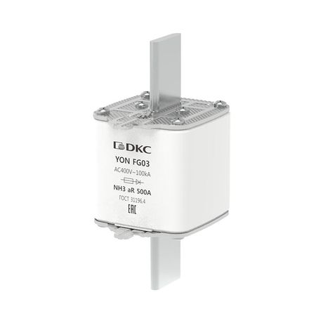 Предохранитель YON ножевого типа FG3 500А 400V характеристика aR - 1FG03-0500-400V-AR ДКС