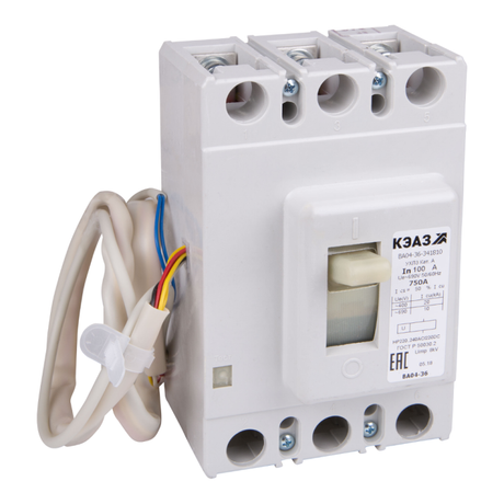 Выключатель автоматический 200А 2500Im ВА04-36-341810 УХЛ3 690В AC НР=220..240В AC/220В DC КЭАЗ 107603