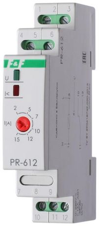 Реле тока РR-612 (2-15А монтаж на DIN-рейке 35мм 230В AC 16А 1перекл IP20) F&F EA03.003.003 Евроавтоматика