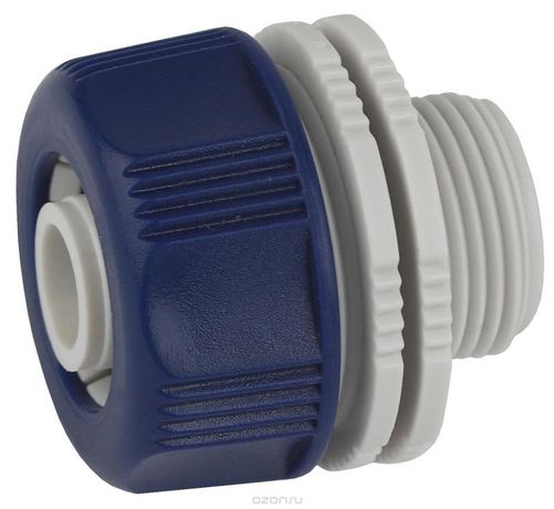 Адаптер для шланга 19мм (3/4) с наружной резьбой пластик (50/200/2400) Green Apple Б0017776 ЭРА