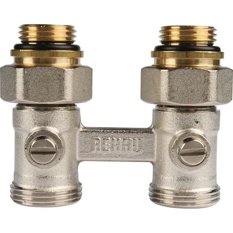 Пара шаровых кранов с соединительными ниппелями G 1/2xG 3/4 прямой - 12407271001 Rehau