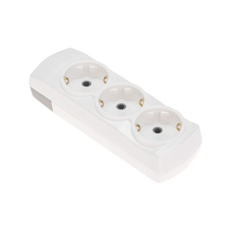 Колодка PREMIUM 3 гнезда, с/з, белый | 13-4400 REXANT MEET