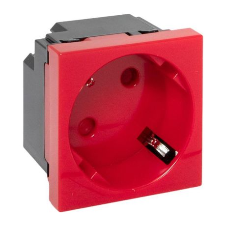 Розетка 45х45 с зазем. 45 градусов, быстрозажимные клеммы, красная EKF - E2MR16-028-70-45-SL