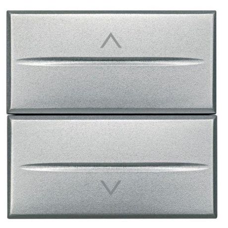 Выключатель для жалюзи кнопочный 2-кл. 2мод. Axolute Axial 10А 250В 1Р(NO)+ 1Р(NO) алюм. Leg BTC HC4037/2 Legrand