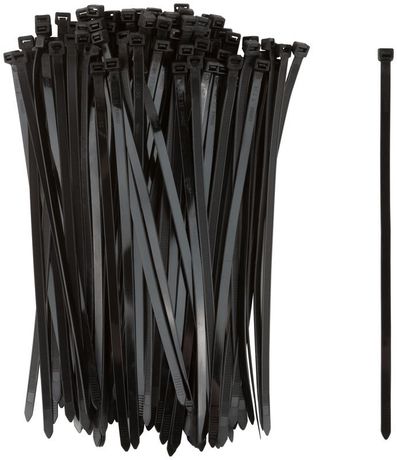 Хомуты нейлоновые для проводов, черные 100 шт., 7,6х300 мм - 60361 РОС