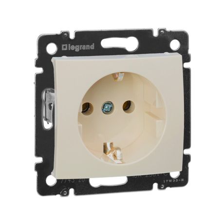 Розетка 1-местная с заземлением без защитных шторок 16А слоновая кость VALENA - 774320 Legrand