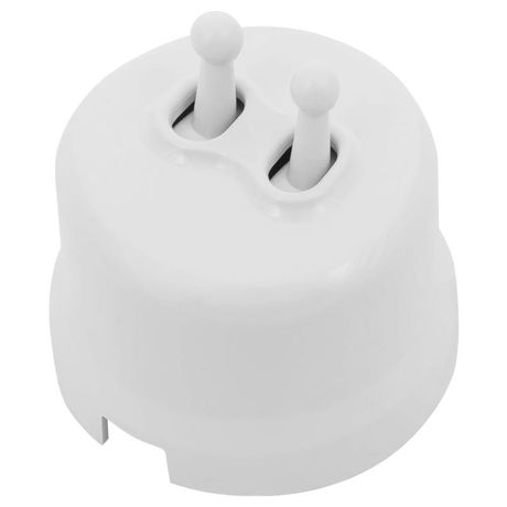 Выключатель 2-кл., пластик, цвет Белый (тумблерный) - B1-232-21 BIRONI