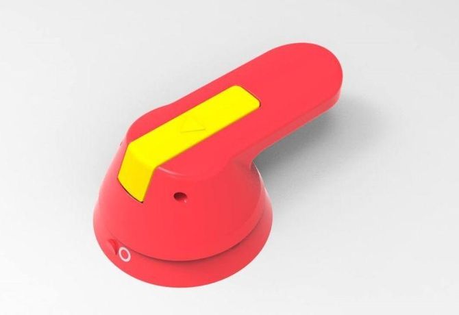 ВЫНОСНАЯ КОРОТКАЯ КРАСНО-ЖЁЛТАЯ ПОВОРОТНАЯ РУКОЯТКА ДЛЯ БОКОВОЙ УСТАНОВКИ НА SD160-250 | SSDERHSR15Y1625 SE APC
