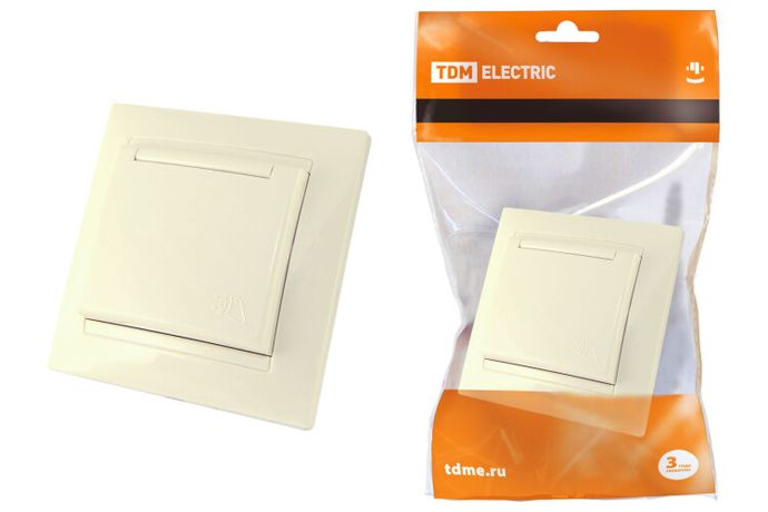 Розетка 2П+З 16А 250В с защ. шт. крышкой сл. кость "Лама" | SQ1815-0114 TDM