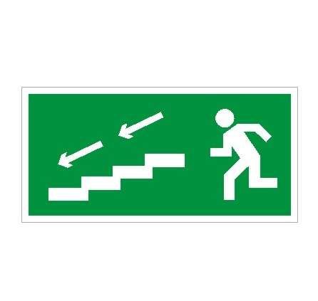 Пиктограмма ПЭУ 005 По лестнице вниз налево (280х162) РС-I - 2502001000 Световые Технологии