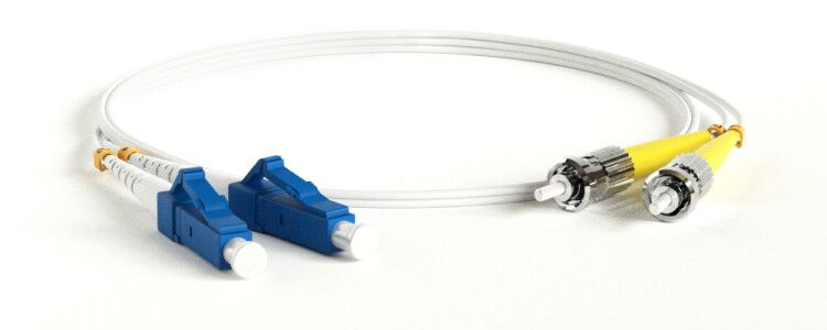 Патч-корд FC-D2-9A1-LC/UR-ST/UR-H-3M-LSZH-WH волоконно-оптический (шнур) SM 9/125 (G.657), LC/UPC-ST/UPC, 2.0 мм, duplex, LSZH, 3м | 39337 Hyperline