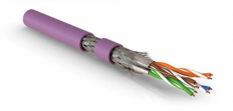Кабель витая пара SFTP4-C7-P26-IN-LSZH-VL-500 S/FTP кат.7 (600МГц) 4 пары (26 AWG) мж (patch) LSZH нг(С)-HF RAL 4005(уп.500м) Hyperline 236297