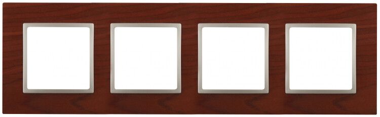Рамка на 4 поста, дерево, Эра Elegance, вишня+шамп, 14-5304-08 - Б0034585