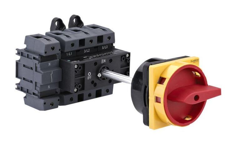 КРАСНОЙ ВЫНОСНОЙ РУКОЯТКОЙ НА ДИН-РЕЙКЕ/ПЛАТЕ С ЗАМКОМ - MSD125440R ВЫКЛЮЧАТЕЛЬ-РАЗЪЕДИНИТЕЛЬ 4P 125A IP20 APC