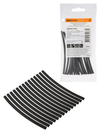 Набор трубок термоусаживаемых, клеевых "Моноцвет, черный 3,2/1,0 " | SQ0548-3203 TDM