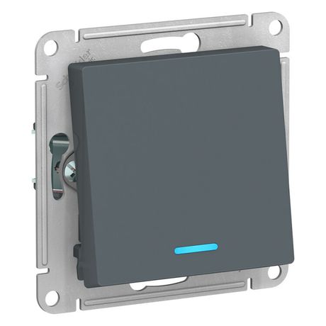 Переключатель одноклавишный ATLASDESIGN с подсветкой схема 6а 10АХ механизам грифель - ATN000763 APC
