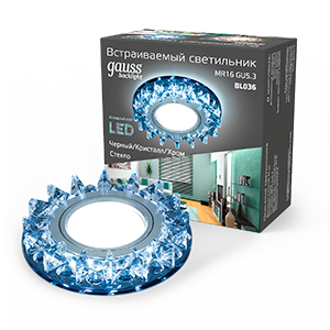 Светильник светодиодный Backlight 4100К GU5.3 кругл. черн./кристалл/хром GAUSS BL036