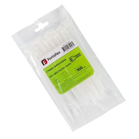 Стяжка нейлоновая КСС «MULTILOCK» 4х150 (бел) (100шт) | 102301 Fortisflex КВТ