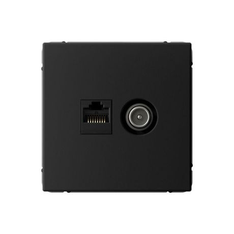 Розетка компьютерная + телевизионная 2-м ArtGallery RJ45 TV кат.5E карбон SE GAL001089 APC