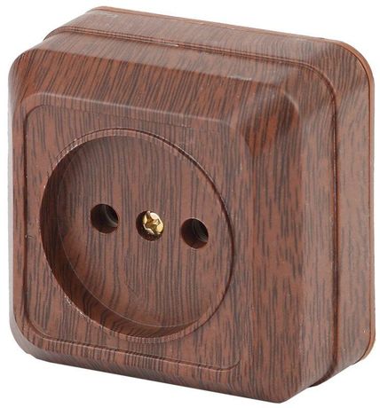 Розетка однофазная наружная (открытой установки) без шторок венге 16А 250В IP20 2-201-10 Intro Quadro - Б0053779 ЭРА