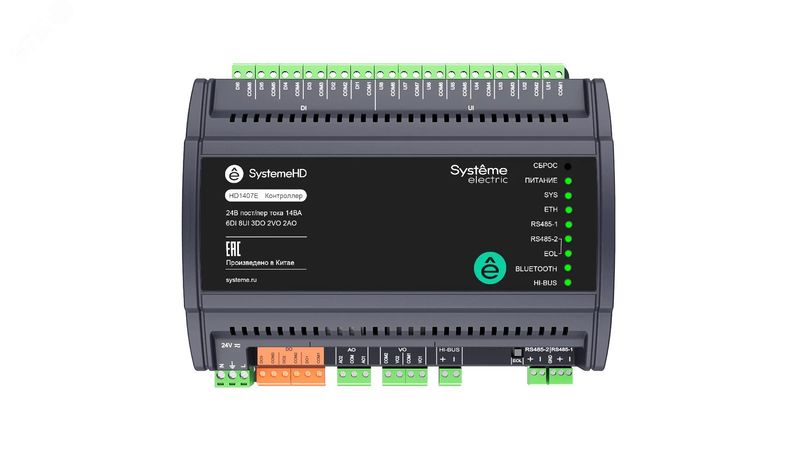 Контроллер HD, 6DI 8UI 3DO 2AO 2VO 2Eth - HD1407E APC