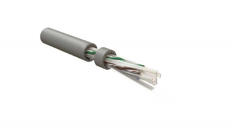 Кабель витая пара неэкранир. U/UTP кат.6A (10GBE) 4 пары 23 AWG ОЖ solid LSZH UUTP4-C6A-S23-IN-LSZH-GY-500 сер. (уп.500м) Hyperline 424375