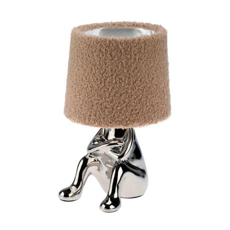 Светильник декоративный Человечек серебр. с пудровым абажуром E27 Rexant 603-1036 MEET