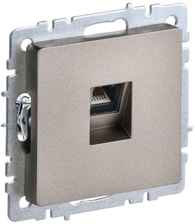 Розетка компьютерная СП RJ45 кат.6 BRITE РК11-БрШ механизм шампань IEK BR-K10-2-K37