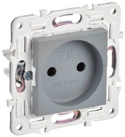 Розетка SKANDY 10А без заземл. защ. шторок SK-R02Gr сер. IEK SK-R10-10-K03
