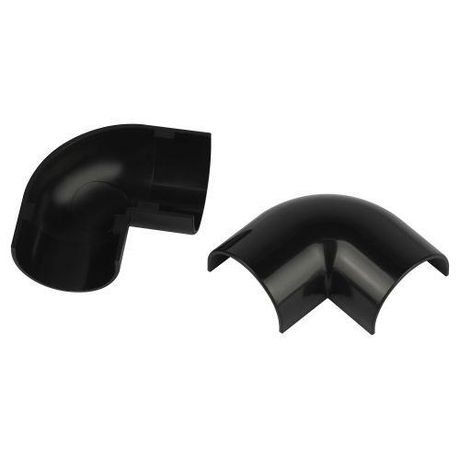 Поворот T-90-KK-30-13-GR на 90 градусов для полукруглого кабель-канала графит 30х13мм 2шт/комплект | Б0064899 ЭРА