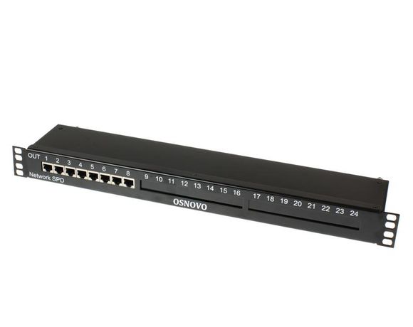 Устройство грозозащиты SP-IP8/100R для локал. вычислит. сети (скорость до 100Мбит/с) на 8 портов OSNOVO 14283 OSNOVO арт. 14283