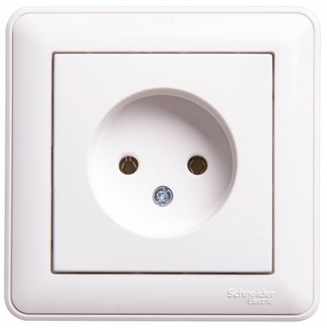 Розетка 1-м СП W59 16А IP20 без заземл. защ. шторок в сборе бел. SE RS16-153-18 APC
