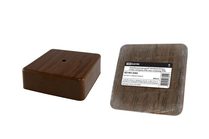 Коробка распределительная КР 50х50х20 о/п бук, с клем. колодкой, IP40, инд. штрихкод | SQ1401-0302 TDM