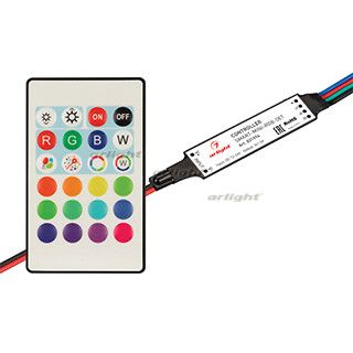 Контроллер SMART-MINI-RGB-SET (12-24V, 3x1.5A, ПДУ 24кн, IR) (Arlight, IP20 Пластик, 5 лет) | 031594 Arlight