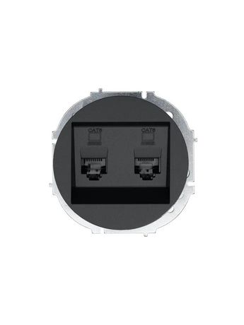 Розетка компьютерная 2-м СП OSEN кат.6 с модулем механизм черн. бархат LEZARD 743-4288-142