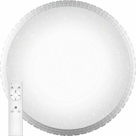 Светильник светодиодный ДБО-100w круглый матовый с эффектом Звездного неба регулировкой цветовой температуры 3000-6500К светового потока max 8500Лм и режима освещенности пультом управления таймером выключения - AL5300 FERON 29785