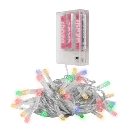 Гирлянда декоративная питание от ЭП DC-G01-80M, 80 мульт. LED, 7.8 м., 8 реж., 3xAA, IP20 | .5047754 ФАZА ФАЗА