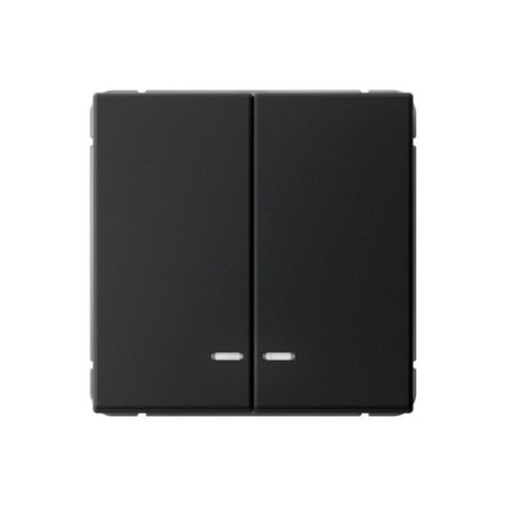 Выключатель 2-кл. ArtGallery (сх. 5а) 10AX с подсветкой механизм карбон SE GAL001053 APC