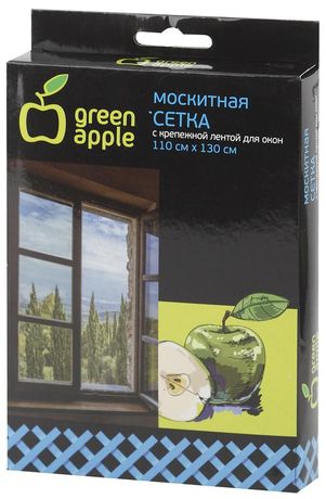 Сетка москитная для окон 110х130см (сетка + крепеж. лента) GBN002 Green Apple Б0032058 ЭРА