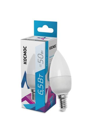 Лампа светодиодная LED 6.5Вт CN 220В Е14 D37х99 4500К белый 480лм Космос - LkecLED6.5wCNE1445