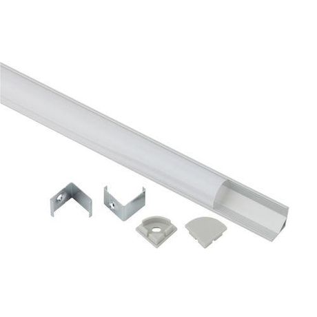 Комплект с угловым анодированным профилем 1616R-1m 16х16мм, 1м, серебристый CAB280 | Б0062772 ЭРА