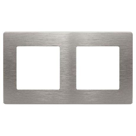 Рамка для розеток и выключателей Серия 12 12-5102-16 на 2 поста, Сатин, титан | Б0065747 ЭРА