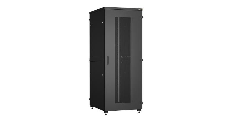 Шкаф напольный Lite II 19дюйм 42U 800х2042х1000мм перфорир. передн. и задн. двери с ручкой замком боков. двухуровневые цельнометал. панели оснащены замками разобран. RAL 9005 черн. TLK TFI-428010-PHPH-R-BK ЭКО51234 NIKOMAX арт. TFI-428010-PHPH-R-BK